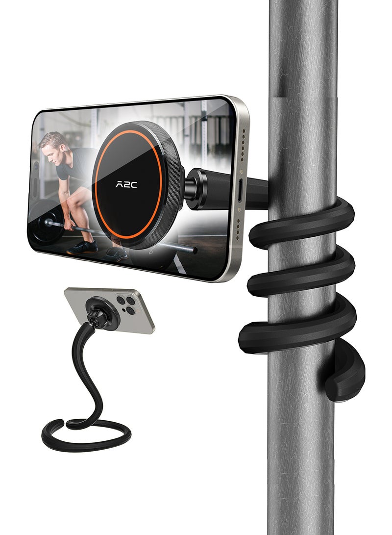 A2C Gooseneck Phone Holder Mount for iPhone 17/16/15/14/13/12 - Magnetic Stand Tabletop Clamp 360°Rotation Adjustable for Office/Home Compatible with iPhone 17 16 15 14 13 12 Mini Plus Pro Max - Image 1